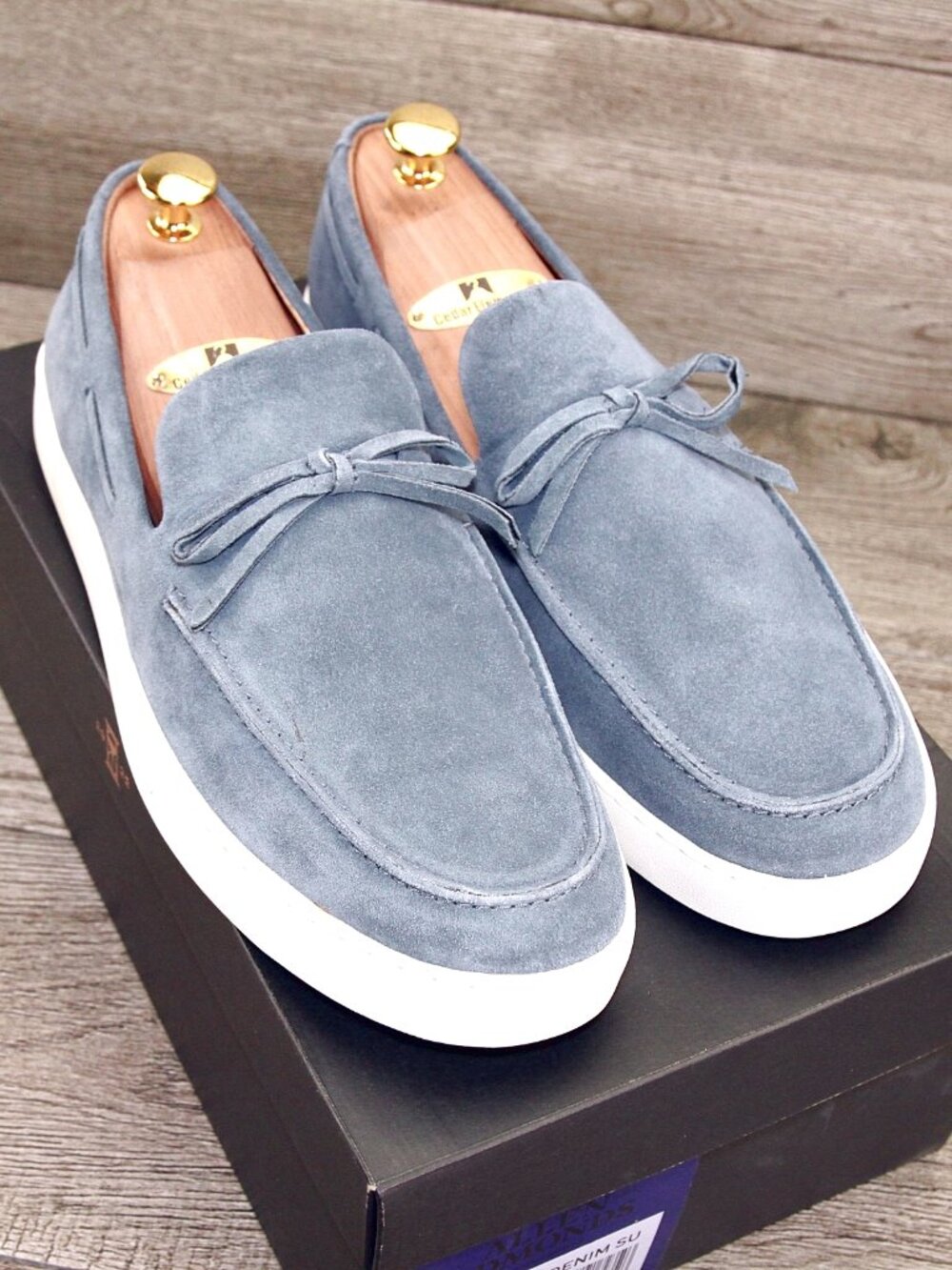 *NEW* $325 Allen Edmonds SANTA ROSA Loafer 9 D Denim Suede * add $15 new Trees